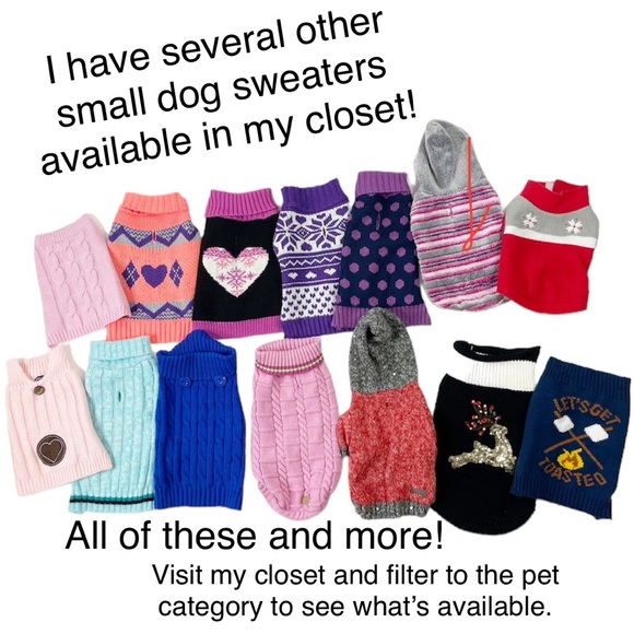 14”x8” Small Dog Knit Hoodie Sweater - Picture 6 of 6